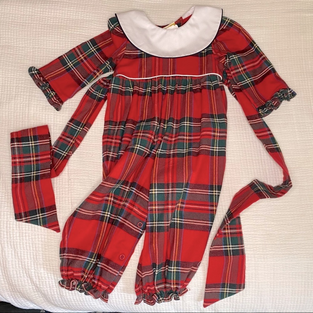 NWT The Beaufort Bonnet Company plaid romper 0-6m